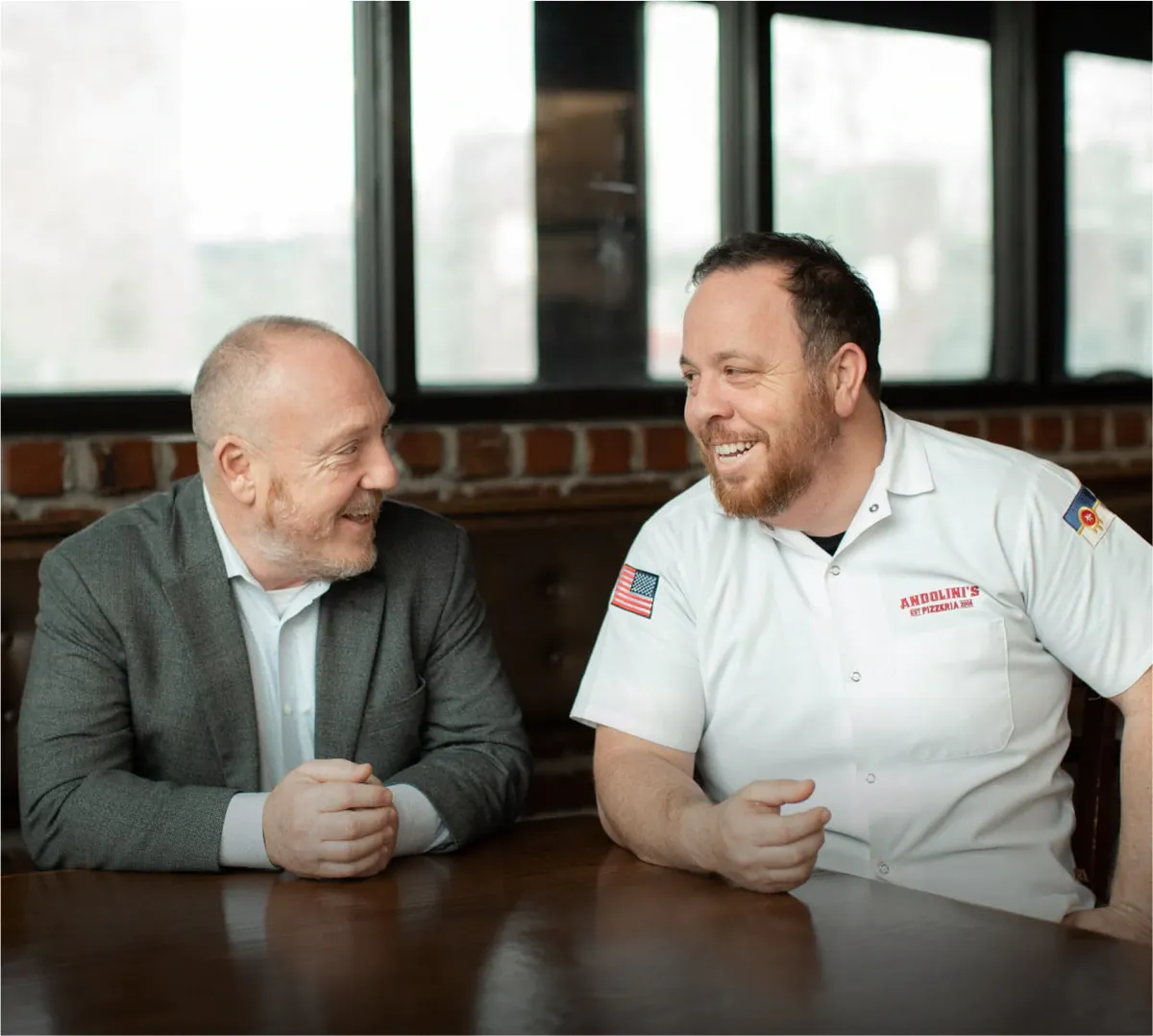 The Bausch brothers at Andolini's Pizzeria