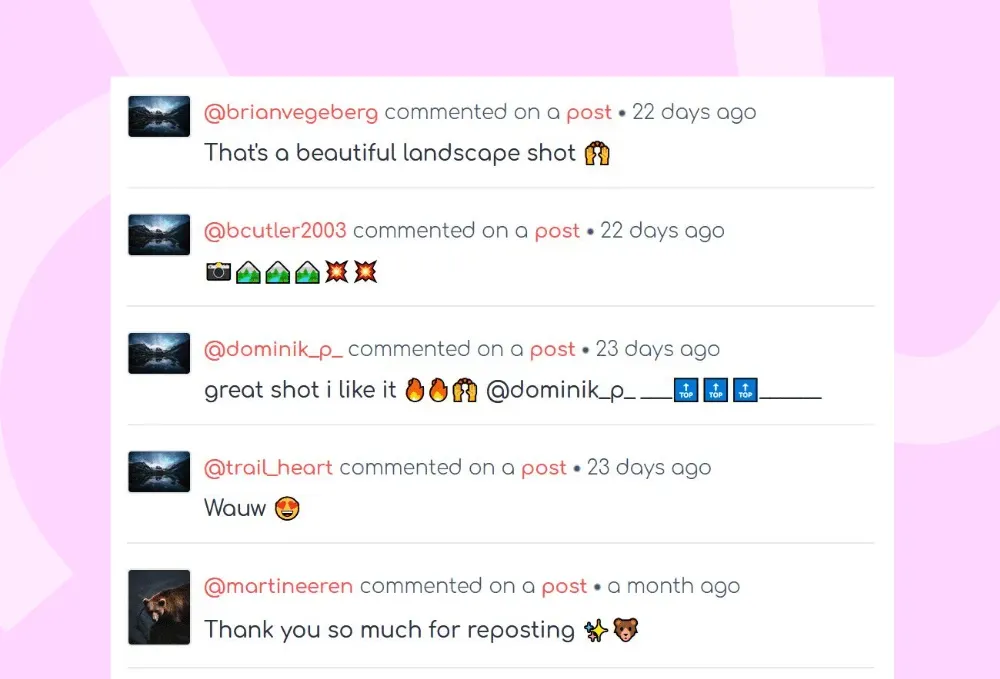Instagram comment analysis