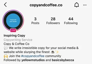 A instagram profile with the live video badge on their avatar,