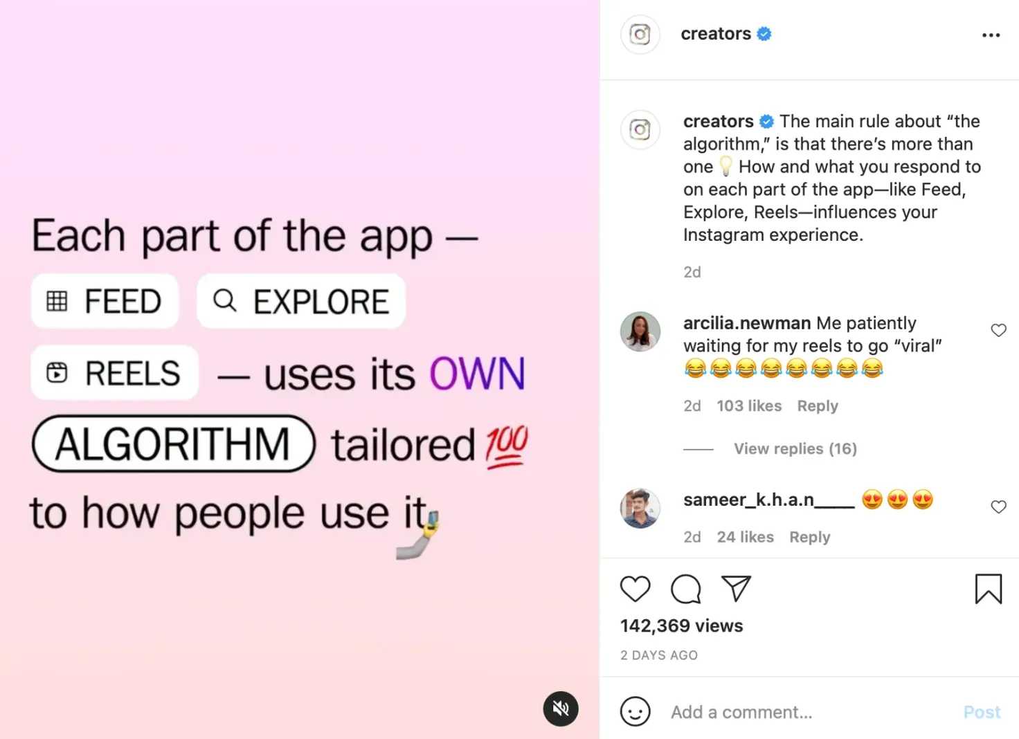 instagrams algorithm secret