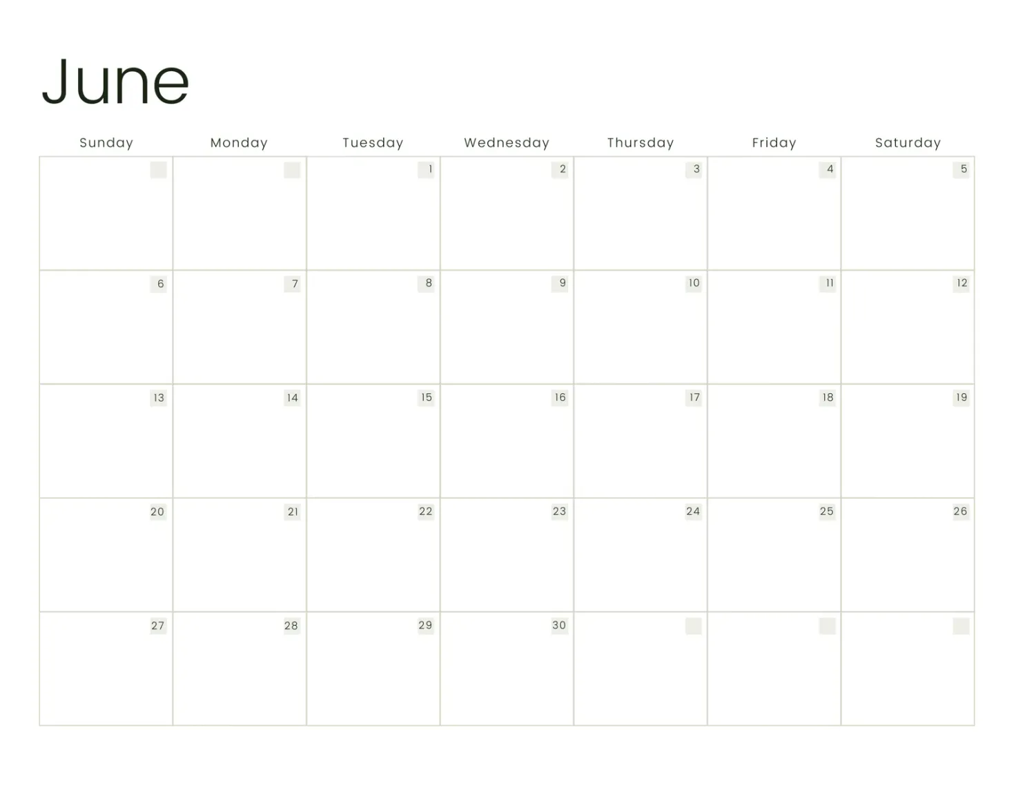 A calendar for a social media manager