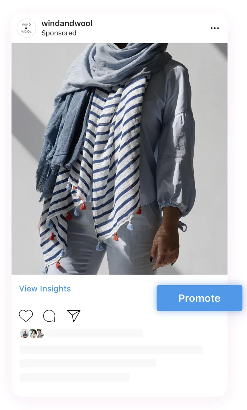 Screenshot of an Instagram post highlighting the promote button that you can use to boost your post.