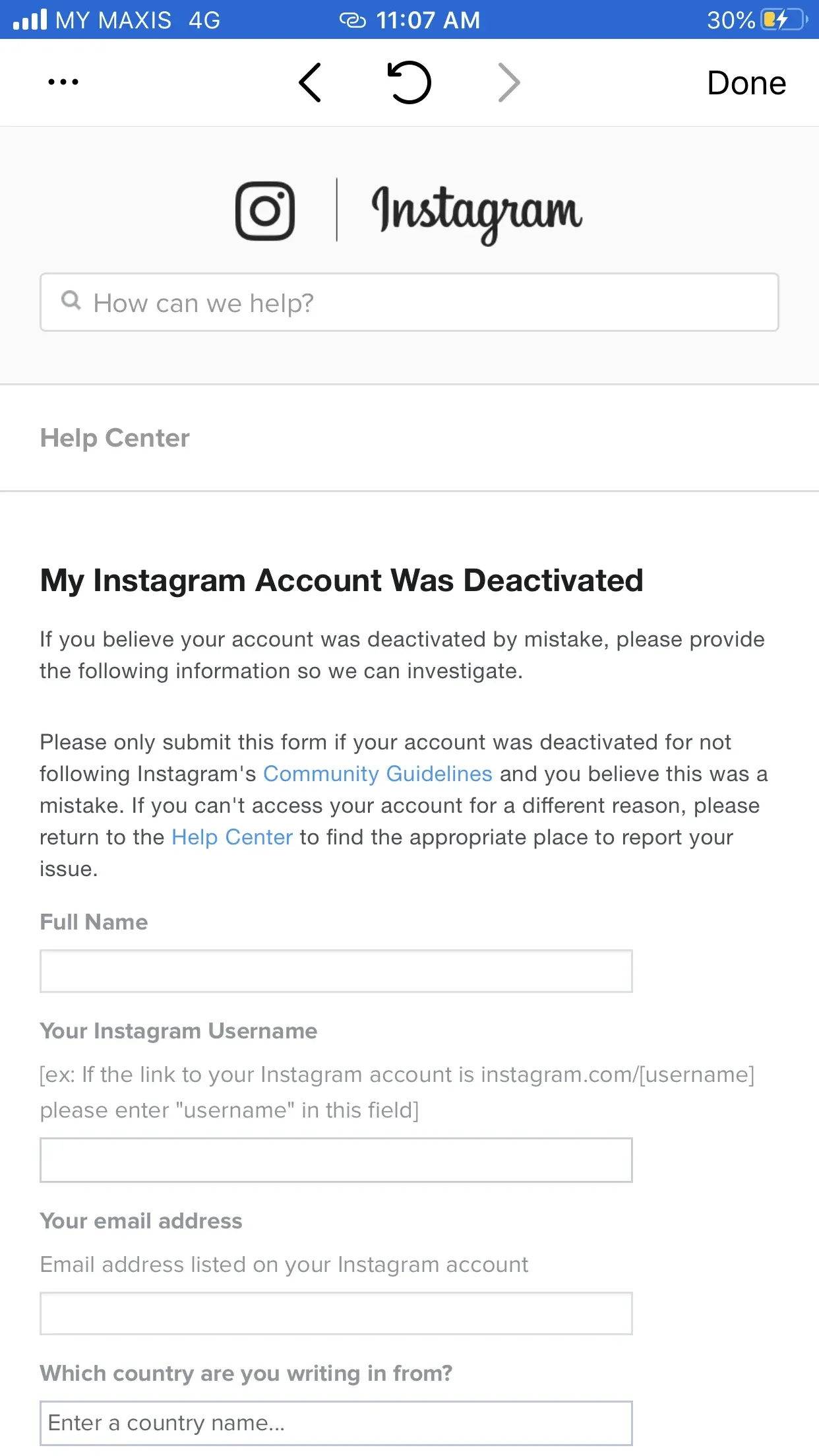 DO another appeal to get your deactivated instagram account back