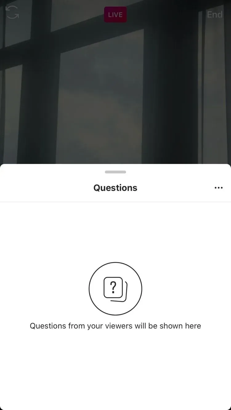 View the questions your followers have asked on your live video