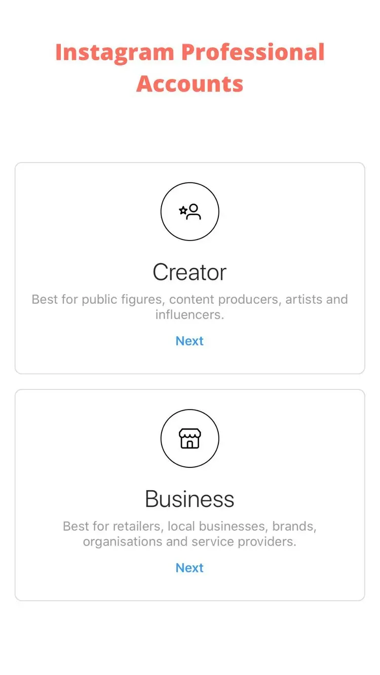 What is a professional account on instagram? Instagram has 2 options: business and creator accounts.