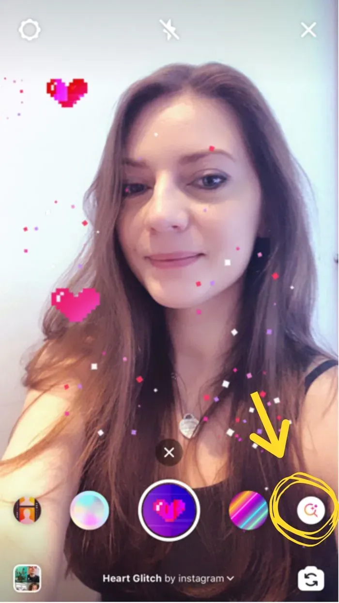 Open your Instagram stories and find the browse effects button