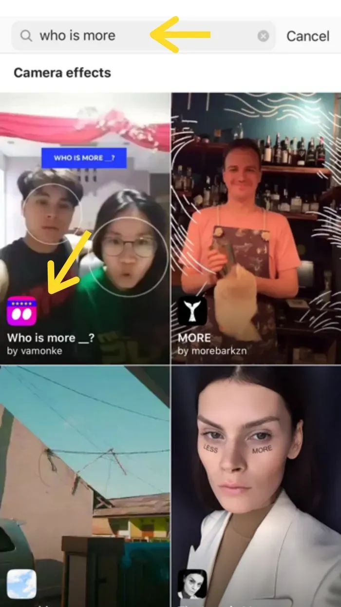 The who is more ? effect by @vamonke will appear at the top of the search list