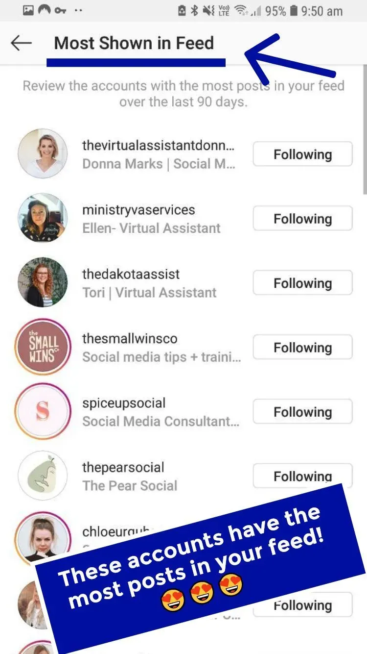 Personalise the algorithm by using following categories