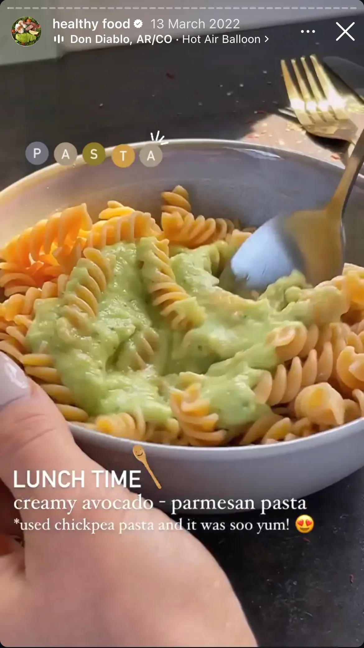 Fitness influencer meals on Instagram Stories