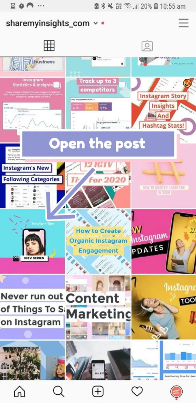 Open the post that you want to delete a comment on