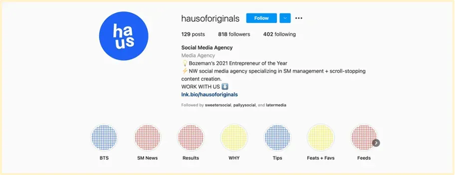 Hausoforiginals bio on Instagram