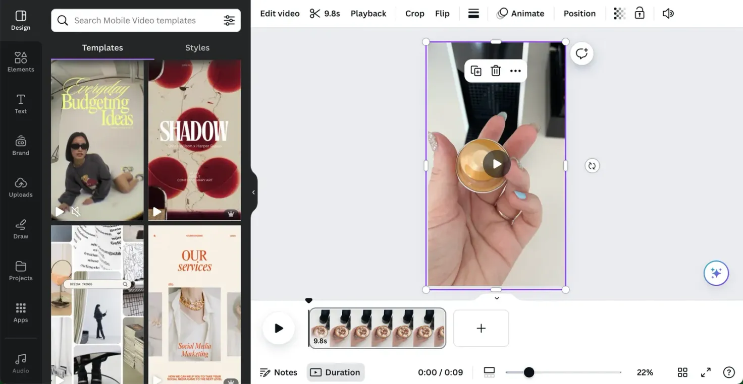Canva video editor features