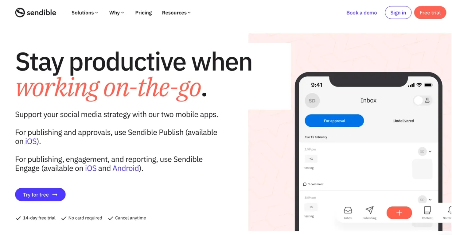 Sendible - Mobile app for Publishing Instagram content