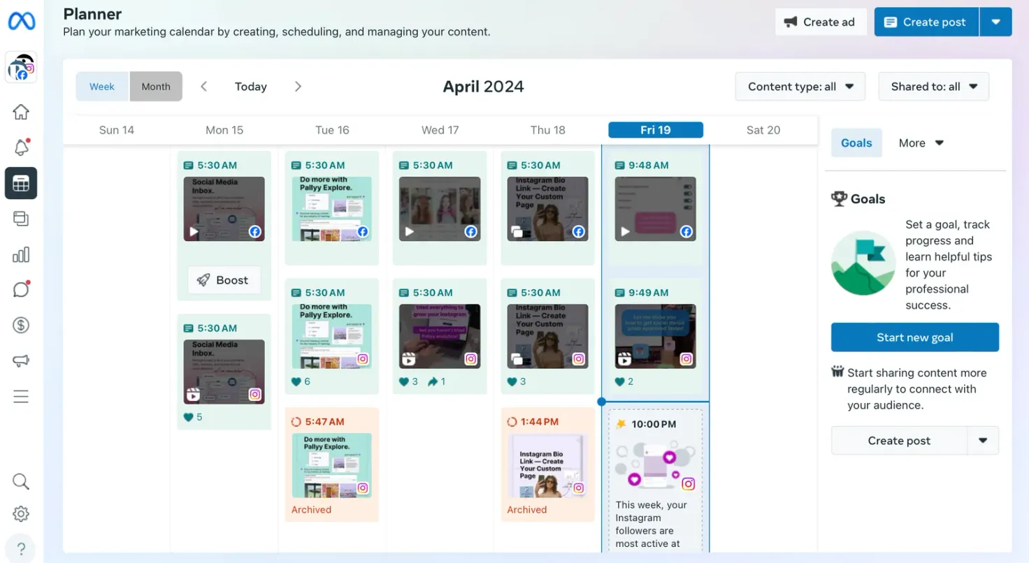 Meta Business Suite - Post Planner