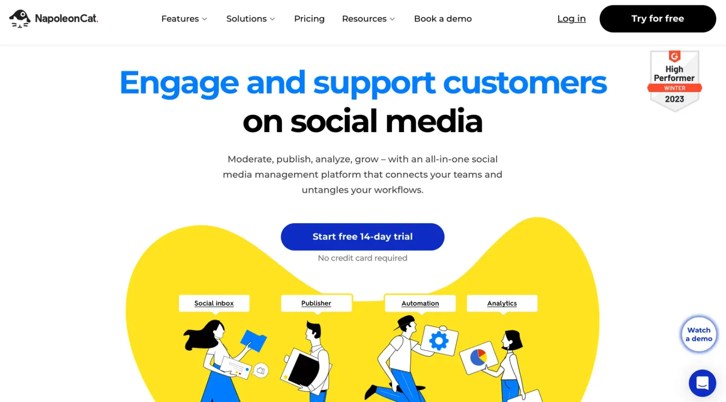 NapoleonCat landing page