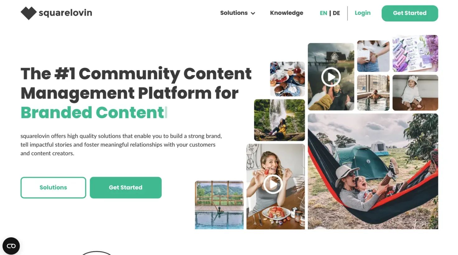 Squarelovin landing page