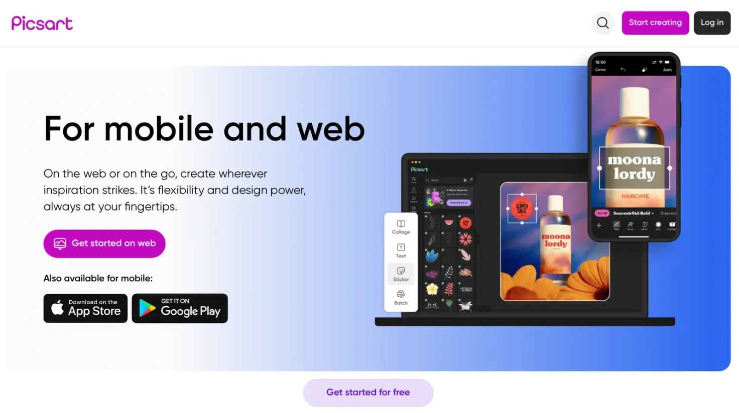 PicsArt Story editor
