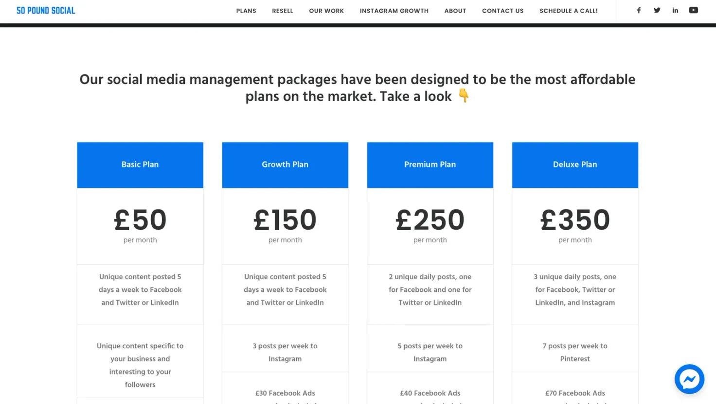 50 pound social media agency