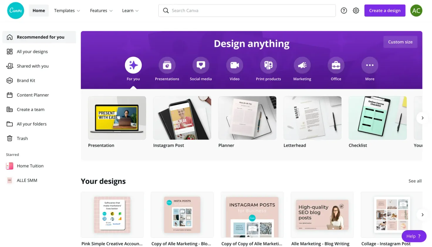 Canva image editor
