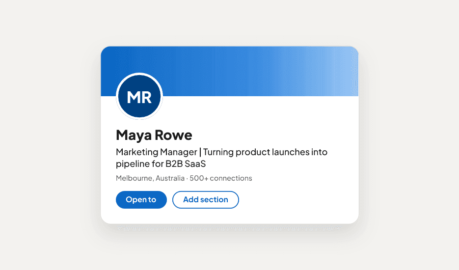 LinkedIn profile headline example for a marketing manager