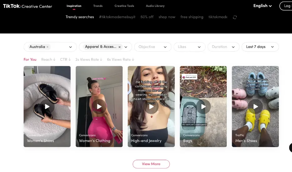 TikTok Creative Center Trending Searches