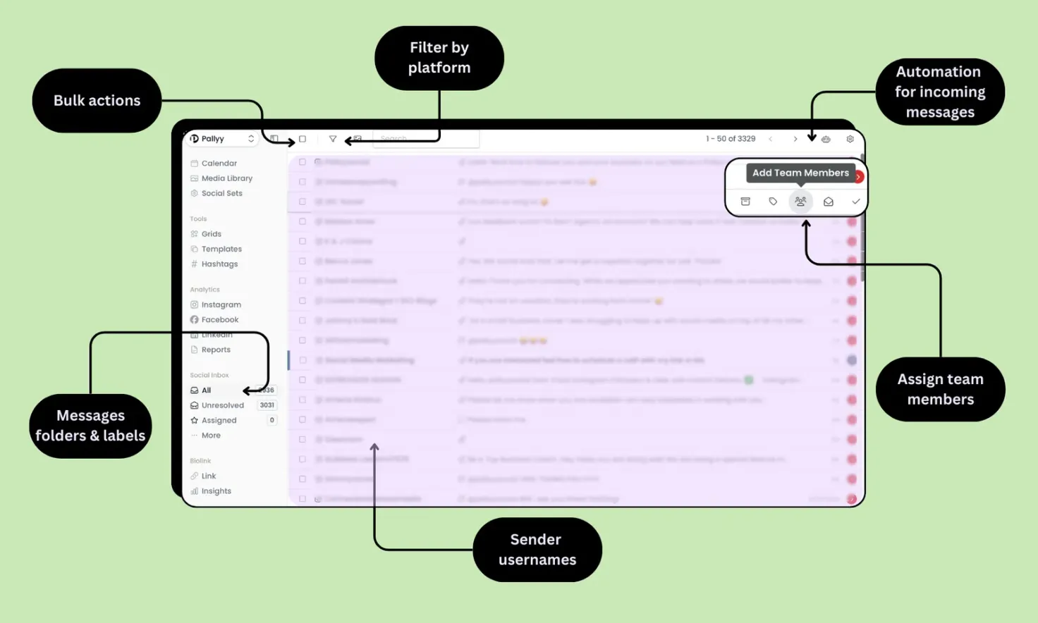 Pallyy social inbox tool