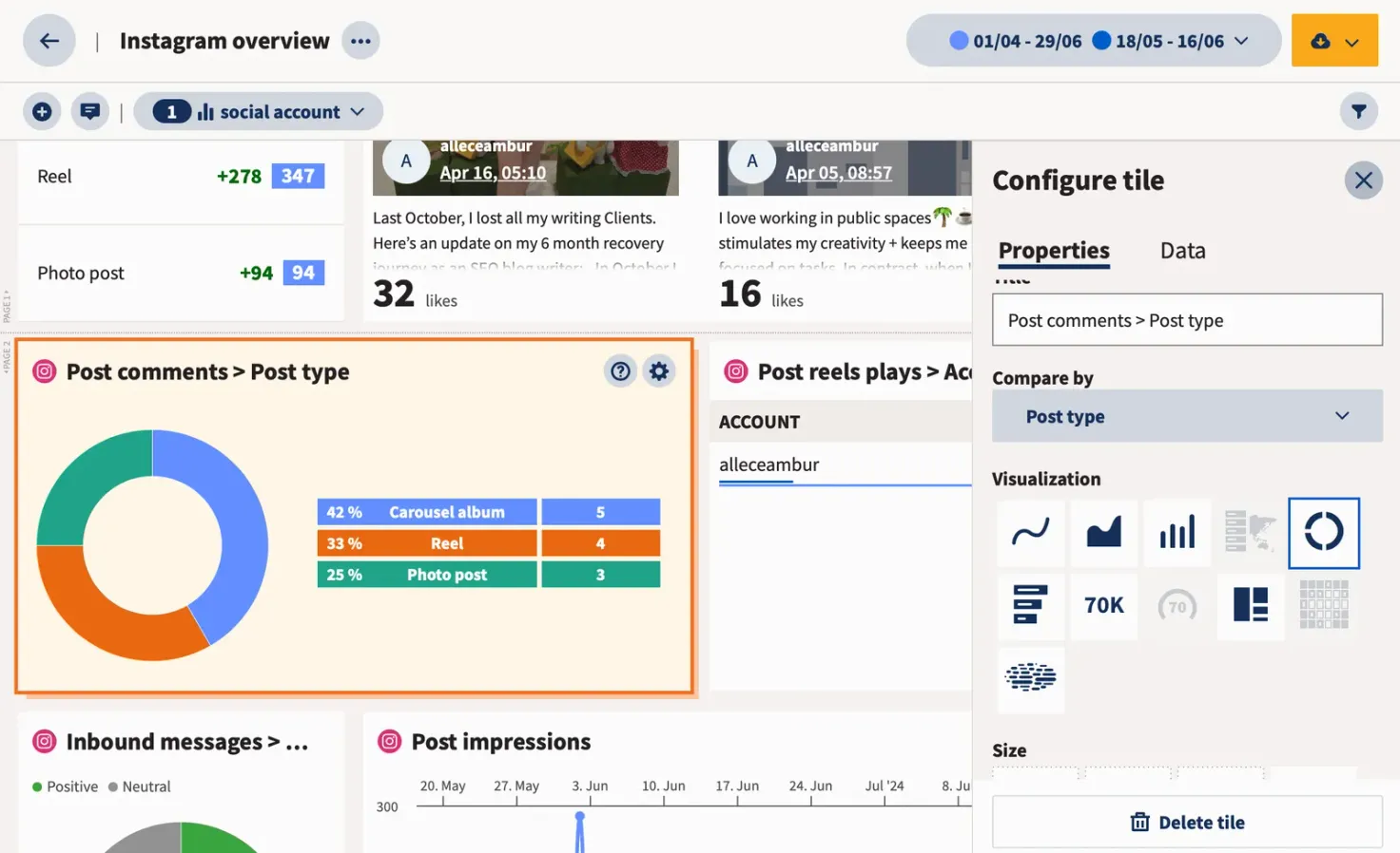 Hootsuite edit charts feature