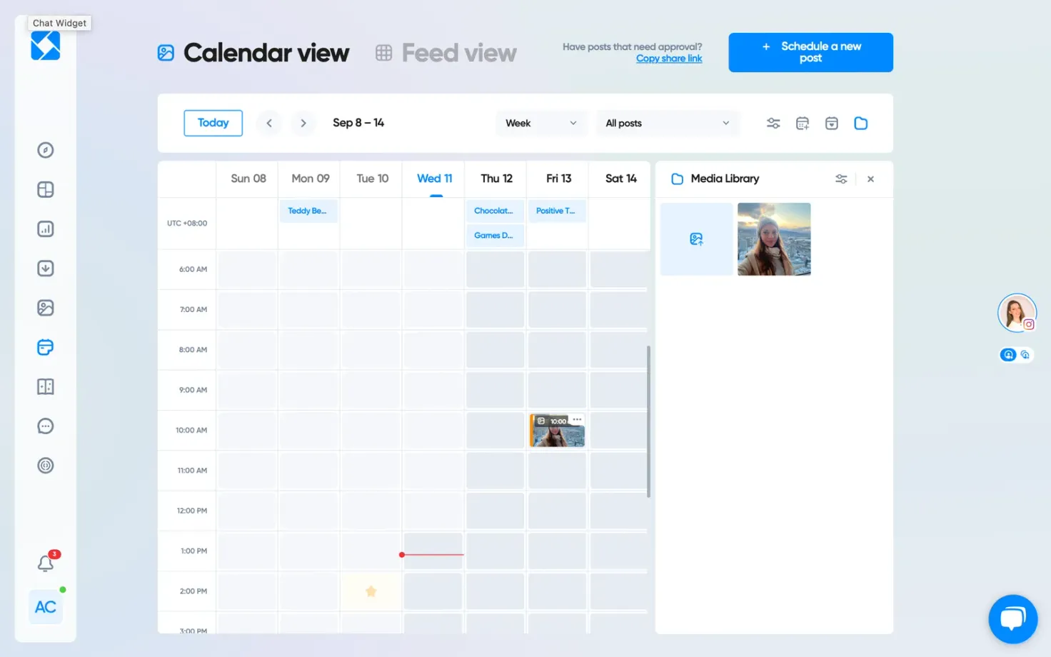 Iconosquare scheduling calendar