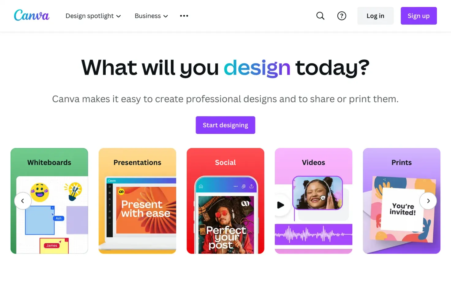 Canva content creation tool dashboard view