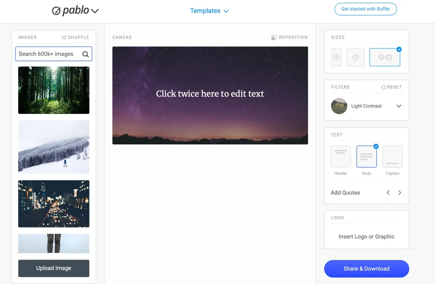 Pablo dashboard view on desktop