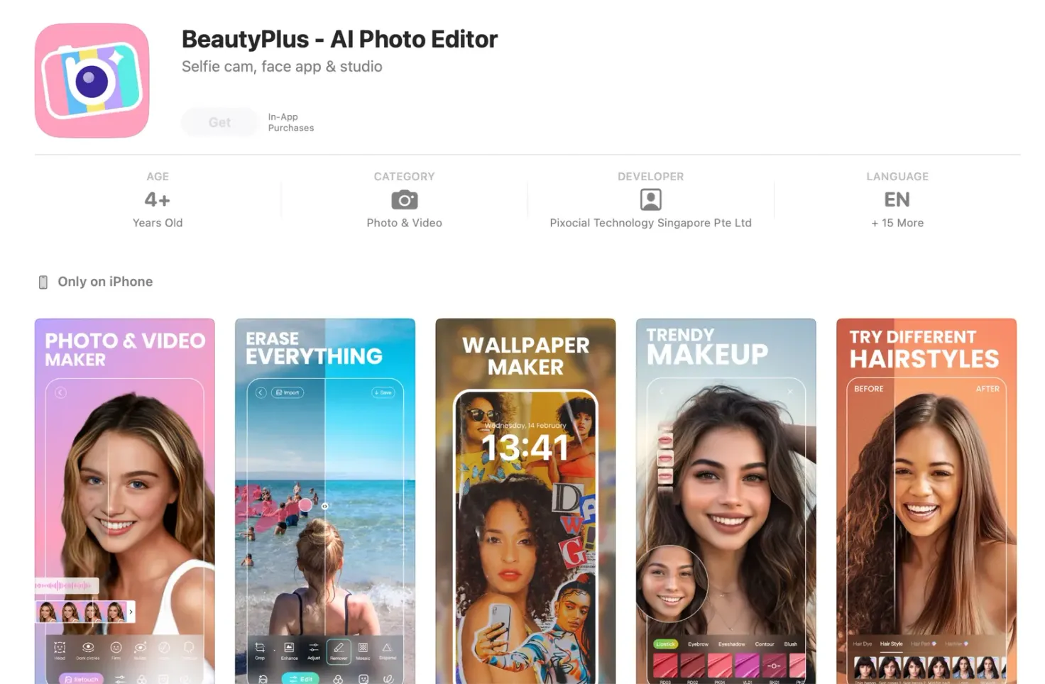 BeautyPlus AI photo editor app