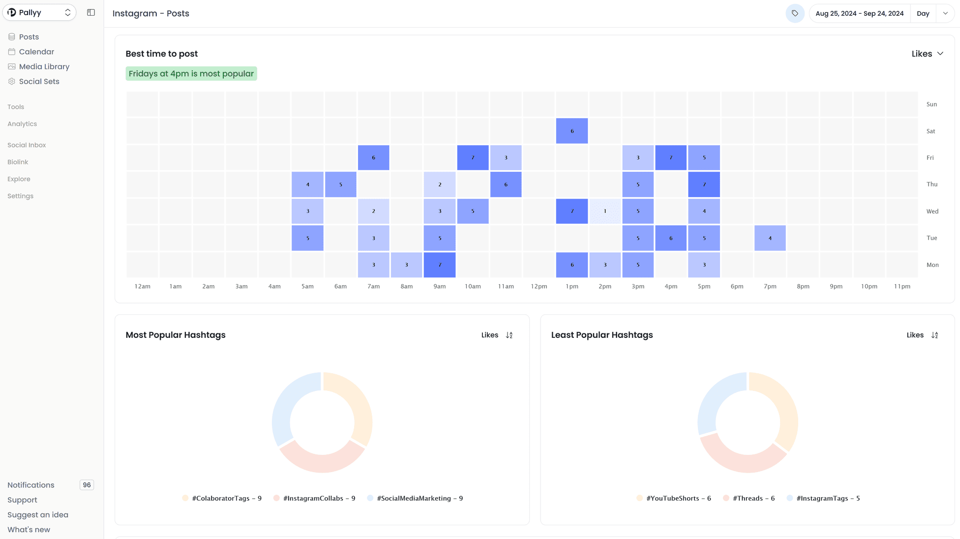 Pallyy's social media analytics tools