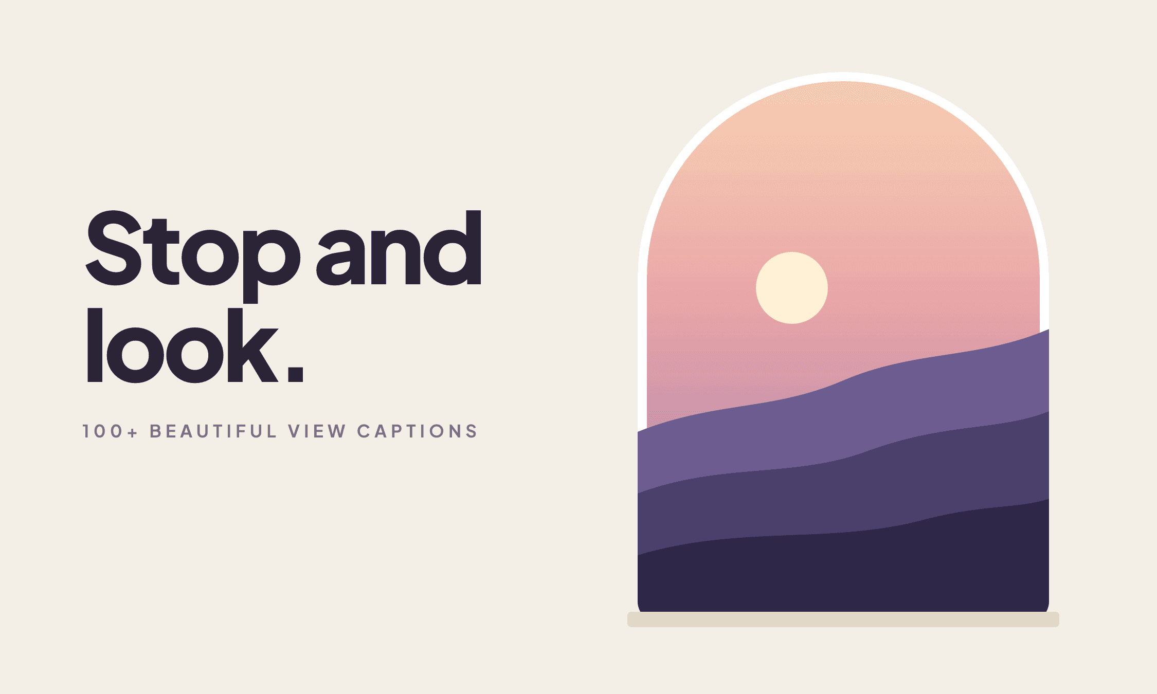 A layered horizon of hills in dusk colours with the caption "Worth the climb."