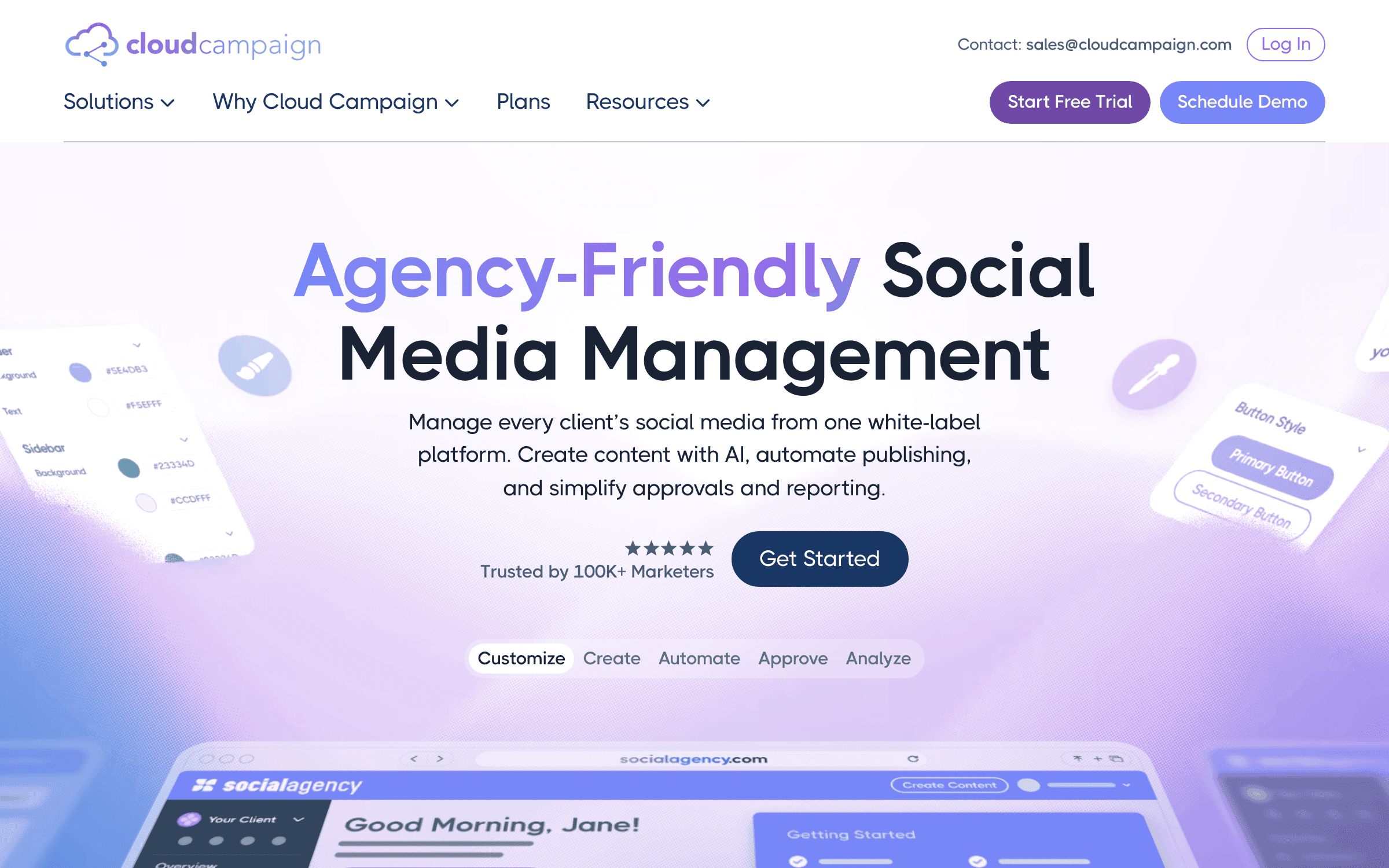 Cloud Campaign's homepage in October 2026