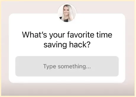 A Instagram question being asked by sam social