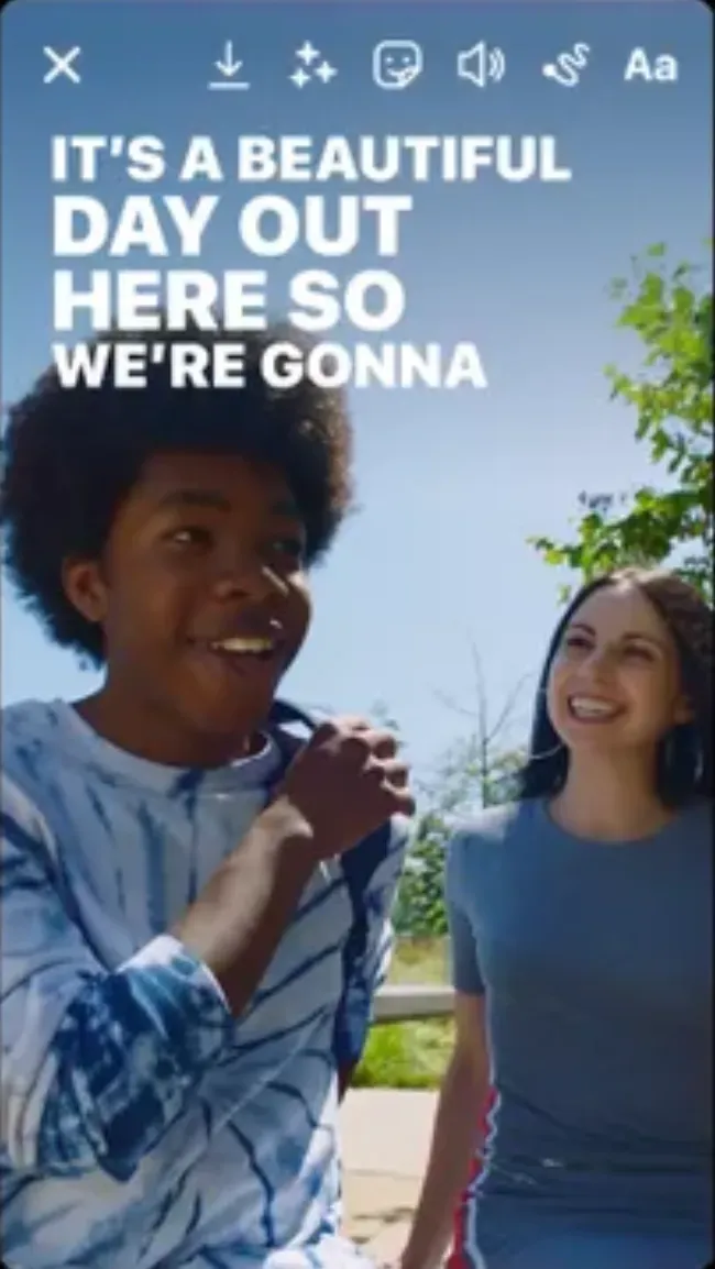 Caption sticker for Instagram stories