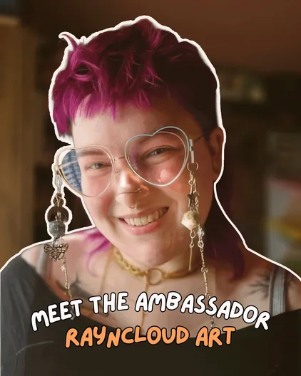 Ko-fi ambassador spotlight featuring Rayncloud Art