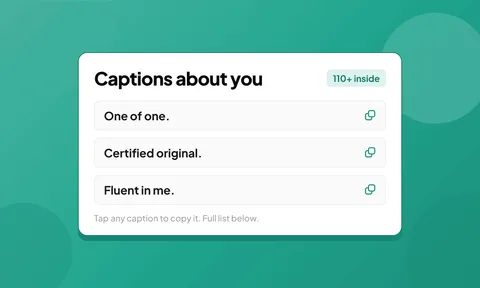 Preview for article Captions About Yourself: 110+ Short, Creative & Confident Ideas