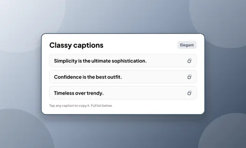 Preview for article Classy Captions for Instagram