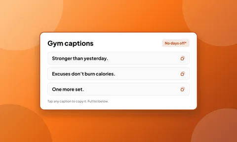 Preview for article 100+ Gym Captions for Instagram: Motivation, Leg Day Puns & Progress Posts