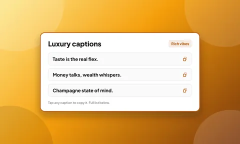 Preview for article 80+ Luxury Captions for Instagram: Quiet Luxury, Rich Vibes & Success