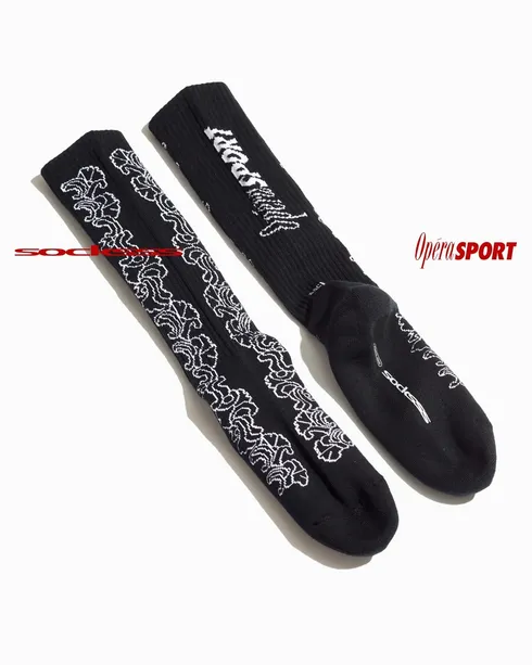 Black socks from the SOCKSSS and OpéraSPORT collaboration