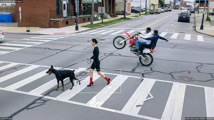 SOCKSSS street-view campaign showing red socks and heels at a city crossing