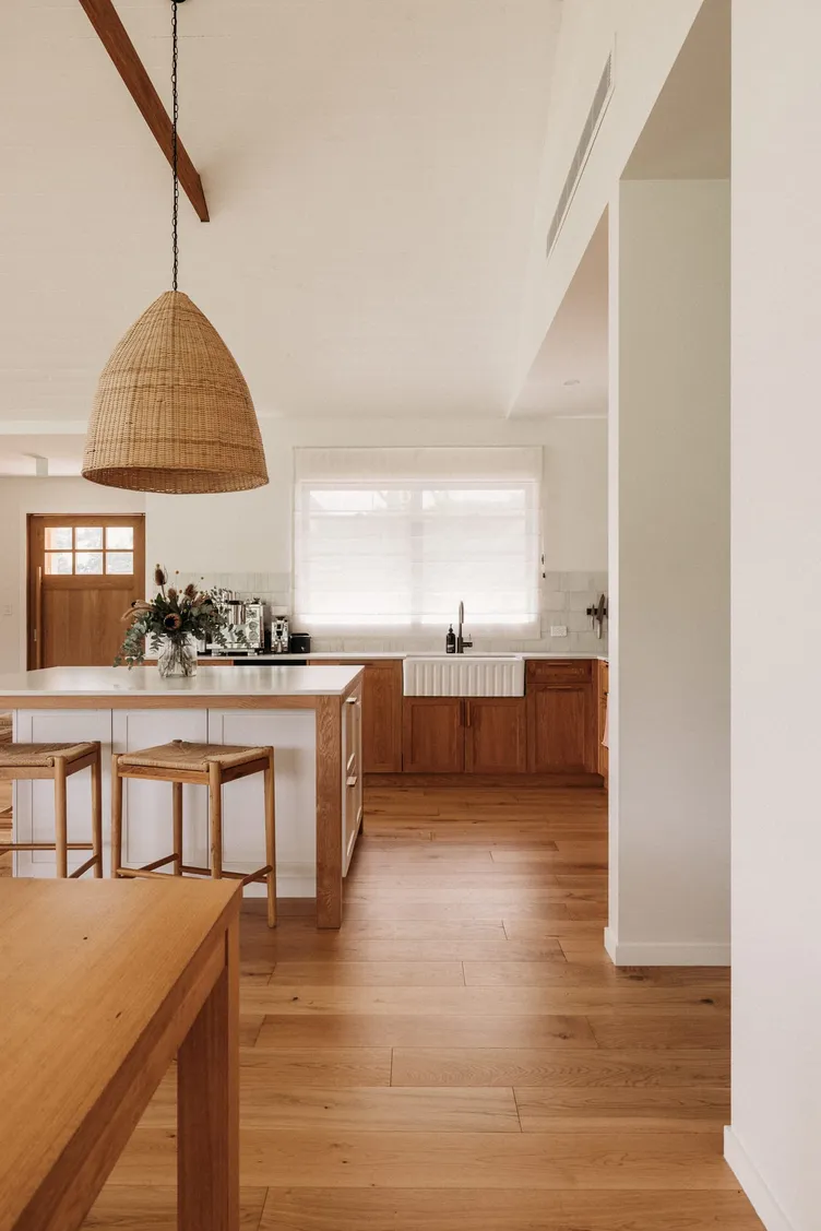 Wallaringa Farm kitchen and warm timber interior prepared for guests